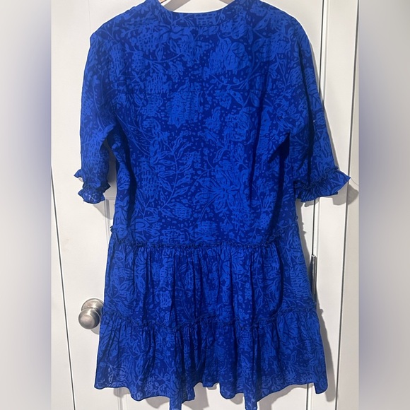 Hyacinth House Tuckernuck Quidnet‎ Ruffle Tiered Short Mini Dress Blue SMALL - Picture 4 of 7